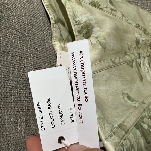 V. Chapman The June Dress in Sage Tapestry, 6 - Picture 9 of 9